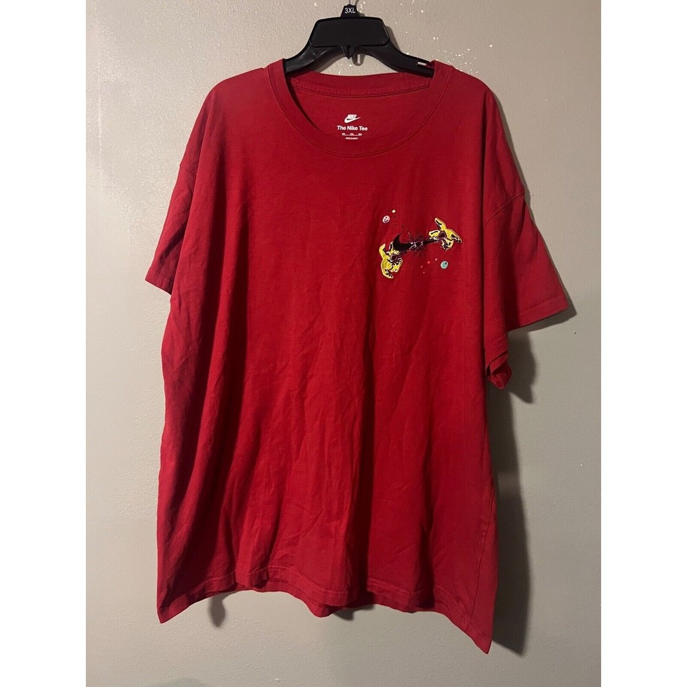 Nike Shirt Adult 2XL Red Short Sleeve The Nike Tee Graphic Logo Embroidered Rare